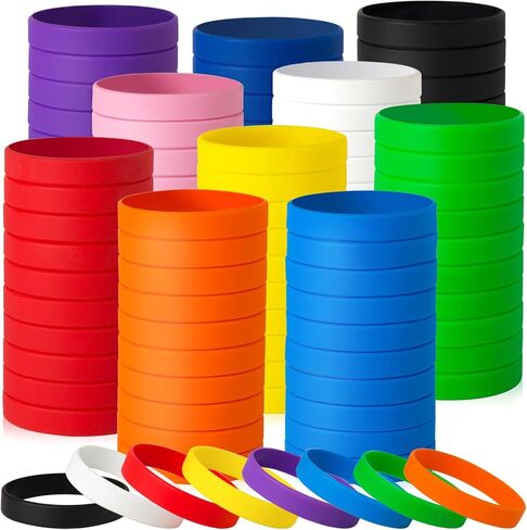 100 Pieces Silicone Rubber Wristbands Blank Colored Bracelets Sports Bands For Women Men Games Teams Party Gifts in Saudi Arabia