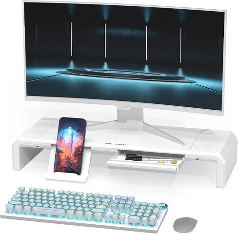 Heymaster Monitor Stand for Desk, Gaming Monitor Riser with RGB Light, Foldable Computer Monitor Stand Riser, Desk Organizers and Accessories for Desktop, Printer (Black) in Saudi Arabia