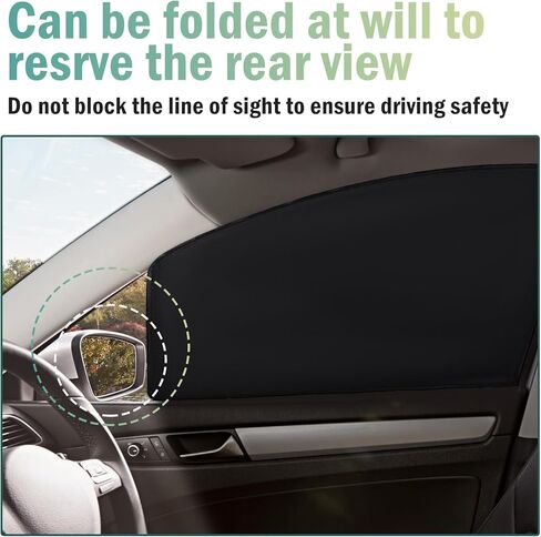 Magnetic Car Window Shades, 4-Pcs Sunshade Curtains with 10 Magnets per Shade, Universal Fit for Most Sedans & SUVs, Blackout Privacy & UV Protection for Baby and Kids in Saudi Arabia