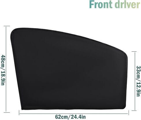 Magnetic Car Window Shades, 4-Pcs Sunshade Curtains with 10 Magnets per Shade, Universal Fit for Most Sedans & SUVs, Blackout Privacy & UV Protection for Baby and Kids in Saudi Arabia