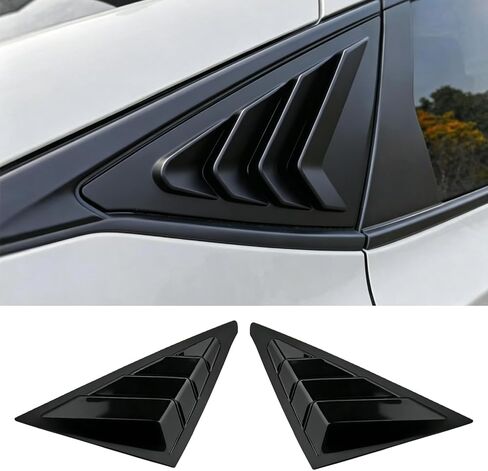Rear Side Window Louvers for 11th Gen Civic Hatchback Type R, Compatible with Honda Civic 2022-2026 Accessories, Exterior Rear Side Window Louvers Air Vent Scoop Shades Cover Blinds-Glossy Black in Saudi Arabia