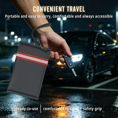 Faraday Bag for Phone & Car Keys, RFID Signal Blocking Pouch, Military-Grade Anti-Tracking Case, Fireproof Waterproof Shockproof Faraday Pouch for Smartphones, Credit Cards & Key Fobs in Saudi Arabia