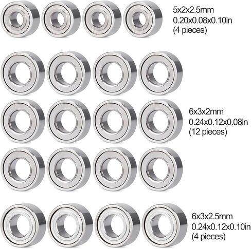 Gralara 20x RC Car Bearing Set DIY Modified Professional Upgrade Accessory Easy to Install Remote Control Car Parts for 1/30 SCX30 in Saudi Arabia