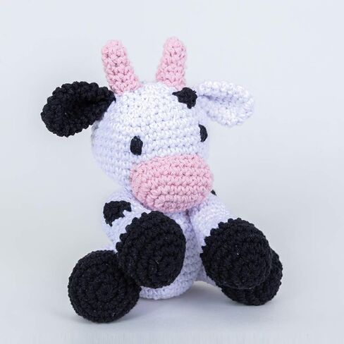 Hoooked Amigurumi DIY Kit Cow Kirby, Complete Crochet Kit with Yarn and Pattern, Beginner Friendly Craft Set for Handmade Plush Toy in Saudi Arabia