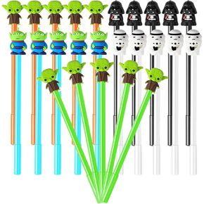 25Pcs Galaxy Wars Party Favors Gel Pen,Yoda Themed Gifts for Birthday Decorations, Star Themed Pens Black for Birthday Party Favors Prize Carnival Goodie Bag Filling Rewards in Saudi Arabia