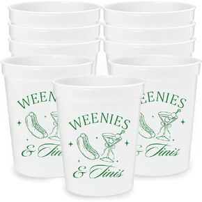 12PCS Weenies and Tinis Cups 16oz Bachelorette Party Plastic Cups Martini Hot Dog Party Decorations Supplies in Saudi Arabia