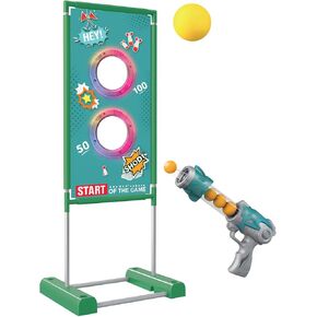 Foam Ball Gun with 12 Soft Bullets & Mobile Target | Light Powered Air Soft Gun for Kid | Shooting Games for Kids | Toy Guns for Kids | Holiday and Birthday Gift for Boys & Girls Ages 5+ Years Old in Saudi Arabia