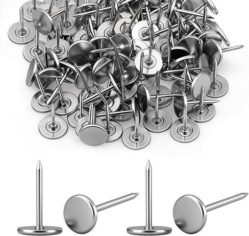 100 Pcs Extra Long Push Pins, Silver Heavy Duty Thumb Tacks for Upholstery, Carpets & Wood Surfaces, Large Metal Tacks for Bulletin Boards, Crafts, and Multipurpose Fixing in Saudi Arabia