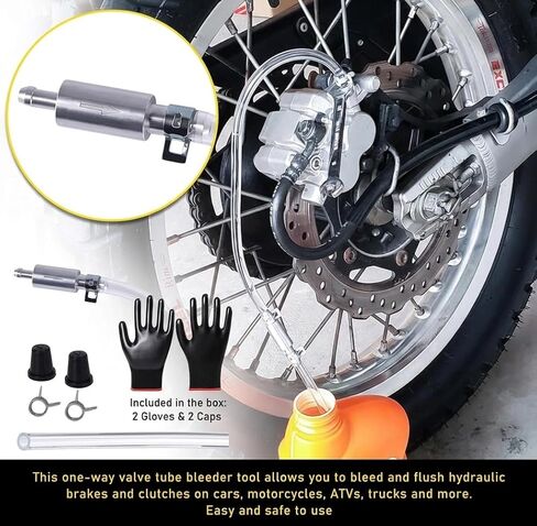 Brake Bleeder Hose Kit One Way Check Valve with Metal Clips for Cars Motorcycles Clutch Universal Flexible Bleeding Tool in Kuwait