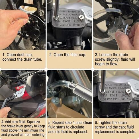Brake Bleeder Hose Kit One Way Check Valve with Metal Clips for Cars Motorcycles Clutch Universal Flexible Bleeding Tool in Kuwait