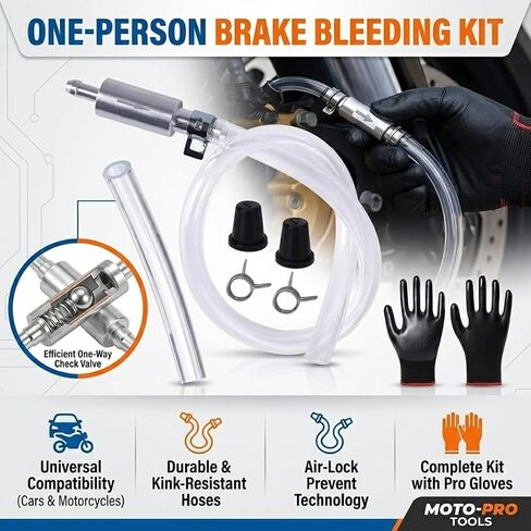 Brake Bleeder Hose Kit One Way Check Valve with Metal Clips for Cars Motorcycles Clutch Universal Flexible Bleeding Tool in Kuwait