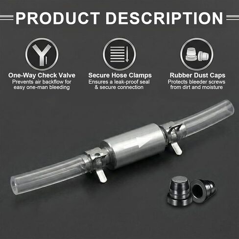 4 Pcs Brake Bleeder Hose One Way Check Valve Kit, Car Motorcycle One Man Brake System Bleeding Tools in Saudi Arabia