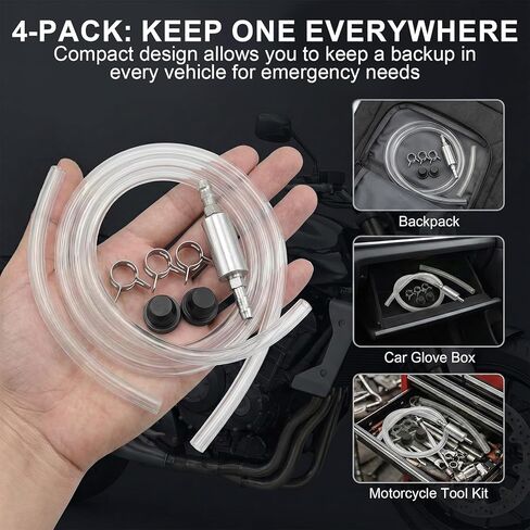 4 Pcs Brake Bleeder Hose One Way Check Valve Kit, Car Motorcycle One Man Brake System Bleeding Tools in Saudi Arabia