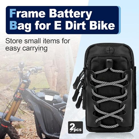 2Pcs Electric Dirtbike Battery Frame Bag Compatible with Surron, Talaria, E Ride Pro and Tuttio Soleil 01, Electric dirt Bike Battery Pouch Fits for ID, Phone and Key, Waterproof Battery Frame Bag in Saudi Arabia