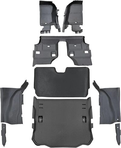 Armorlite Full Vehicle Kit for Jeep Wrangler - 2011-2018 JK (2DR) - Front and Rear Flooring, Cargo Mat, Left and Right Wheelhouse Covers, seatback Cover - Mesa Smoke - B1013644-BLK1-AA in Saudi Arabia