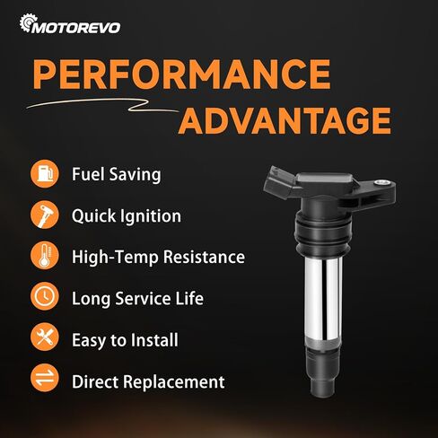 حزمة ملف إشعال Motorevo 6 قطع متوافقة مع فولفو XC90/S80 2007-2014 3.2L، XC60 2010-2016، XC70 2008-2015، S60 2011-2016، V70 2008-2010، V60 2015-2016 وLR2 2008-2012 استبدال UF594 in Kuwait