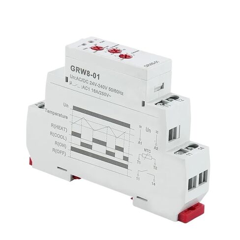 1pcs GRW8-01/02 Din Rail Temperature Control Relay 16A AC/DC24-240V with Waterproof NTC Sensor Heating & Cooling in Saudi Arabia