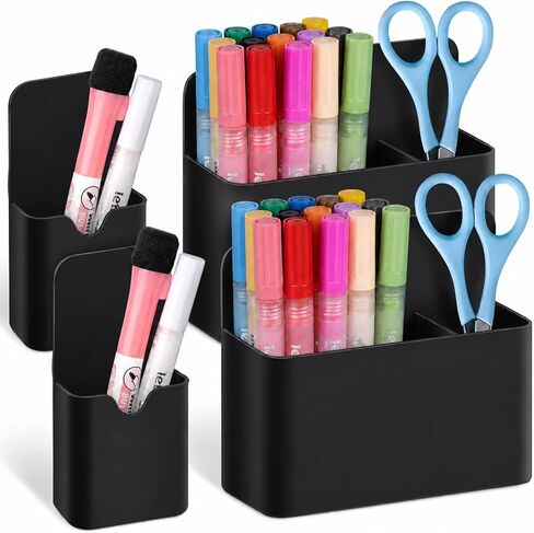 Grtard Magnetic Pen Holder, 4 Pack Magnetic Marker Holder for Whiteboard, Magnetic Dry Erase Marker Holder, Magnetic Pen Holder for Refrigerator, Magnetic Pencil Holder, Magnet Locker Organizer in Saudi Arabia