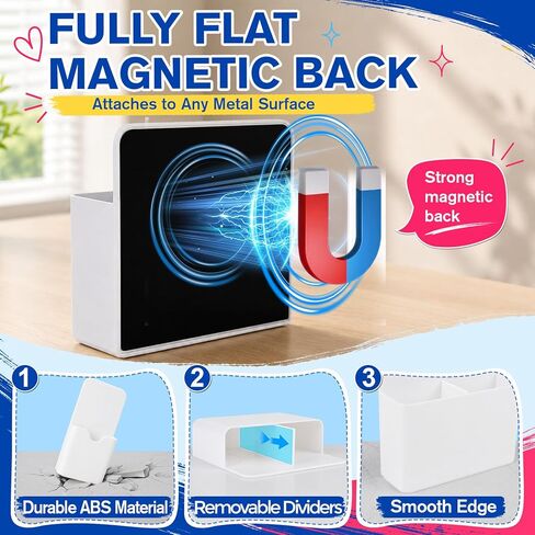 Grtard Magnetic Pen Holder, 4 Pack Magnetic Marker Holder for Whiteboard, Magnetic Dry Erase Marker Holder, Magnetic Pen Holder for Refrigerator, Magnetic Pencil Holder, Magnet Locker Organizer in Saudi Arabia