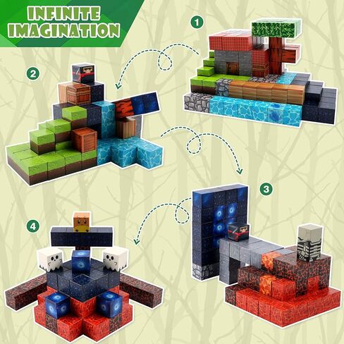 Magnetic Building Block Toy - 144PSC Stacking Construction Set to Cultivate STEM Skills for Boys and Girls Gifts,Kids 6 7 8 9 Birthday Present in Saudi Arabia