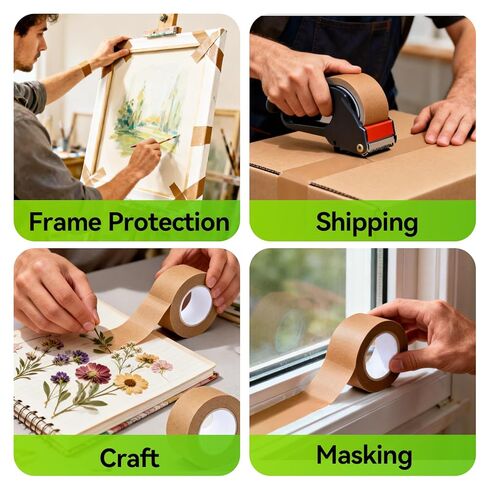 10-Pack Brown Packing Tape 2" x 50 Yards – Heavy Duty Brown Tape Packing for Moving, Shipping & Storage | Strong Adhesive, No Splitting, Easy Tear | Must-Have for Secure Box Sealing in Saudi Arabia