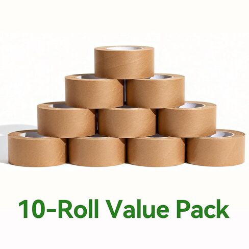 10-Pack Brown Packing Tape 2" x 50 Yards – Heavy Duty Brown Tape Packing for Moving, Shipping & Storage | Strong Adhesive, No Splitting, Easy Tear | Must-Have for Secure Box Sealing in Saudi Arabia