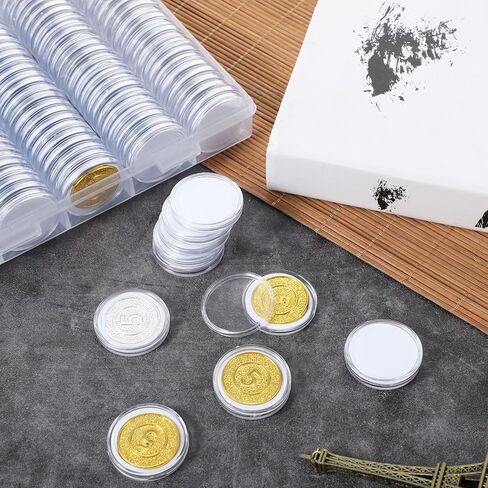 360 قطعة من كبسولات العملات المعدنية مقاس 30 مم لهواة التجميع، صندوق منظم لحقيبة التخزين البلاستيكية الشفافة مع حشية إسفنجية، 5 مقاسات (20/22/25/27/30 مم) حافظة عملات معدنية لمستلزمات التجميع in Kuwait