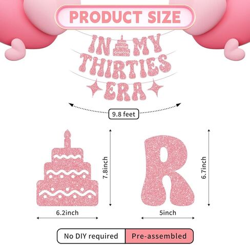 in My Thirties Era Glitter Banner for Her Him 30th Birthday Party Decorations, Pre-Strung Iridescent Happy Birthday Banner, 30th Birthday Gifts for Women ERAS Tour Party Decorations in Saudi Arabia