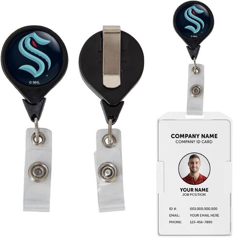 Seattle Kraken NHL Team Retractable Badge Holder Ticket Clip Reel ID in Saudi Arabia