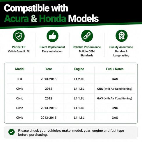 شداد حزام المحرك مع حزام سيربنتين وبكرة المهمل متوافق مع 2012 2013 2014 2015 Honda Civic 1.8L Gas/CNG، 2013 2014 2015 Acura ILX 2.0L استبدال الغاز 39385 38009 in Kuwait