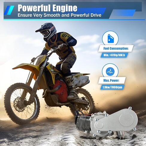 محرك محرك 49cc ثنائي الأشواط، محرك بنزين أسطوانة واحدة سحب حبل بدء محرك صغير، طقم محرك الدراجة للدراجة الترابية الصغيرة ودراجة الجيب ATV سكوتر مجموعات المحرك in Kuwait