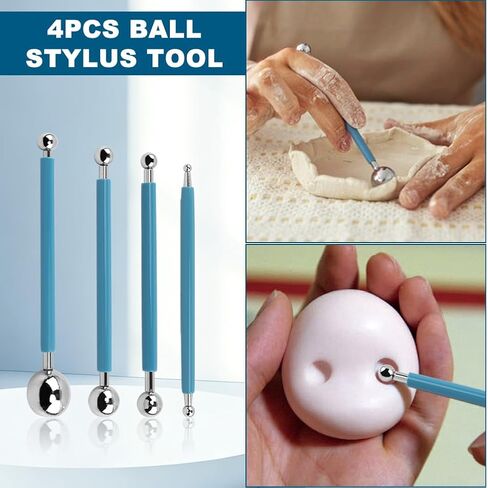 26pcs Polymer Clay Tools Set, Sculpting Tools with Acrylic Rolling Pin, Dotting Tool, Detail Needle & Cutting Tool, Complete DIY Clay Kit for Jewelry Earring Pottery Crafts in Saudi Arabia