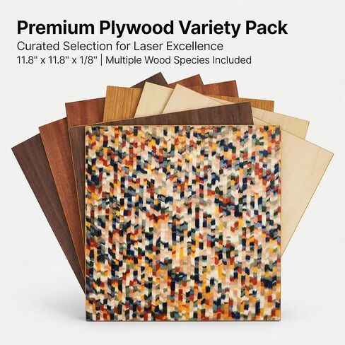 12 Boards of 11.8"x 11.8", 3mm Basswood Sheets 1/8 (Balsa Planks), Glowforge Ready, Unfinished | for Laser Engraving, CNC, Wood Burning, Router, Scroll Saw. by Speed Snails in Saudi Arabia