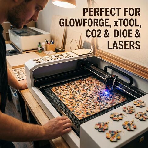 12 Boards of 11.8"x 11.8", 3mm Basswood Sheets 1/8 (Balsa Planks), Glowforge Ready, Unfinished | for Laser Engraving, CNC, Wood Burning, Router, Scroll Saw. by Speed Snails in Saudi Arabia