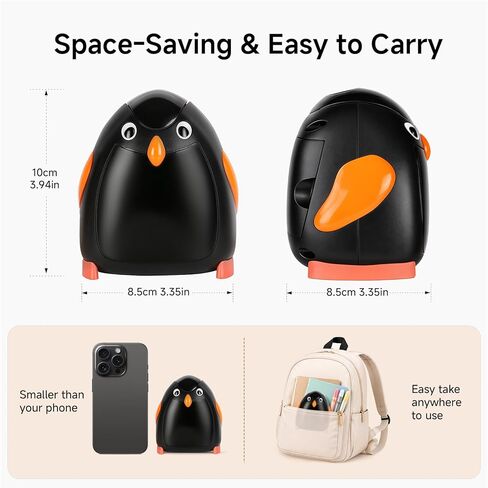 مبراة قلم رصاص تعمل بالبطارية من Penguin، لاسلكية، محمولة، قرطاسية مكتبية مستوحاة من الحيوانات للمكتب والاستوديو المنزلي in Kuwait