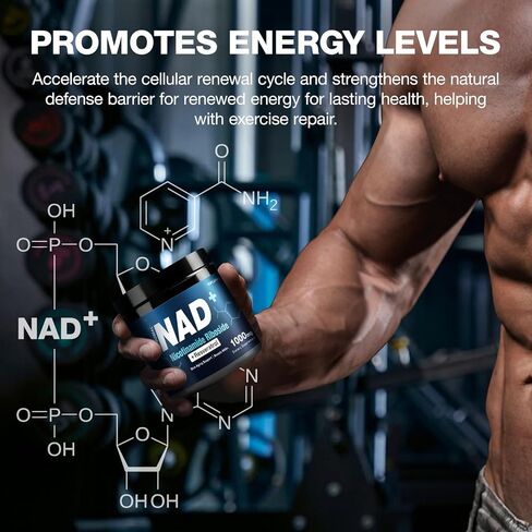 مكمل NAD+ 1000 مجم - نيكوتيناميد ريبوسيد (NR) وريسفيراترول، ليبوسومال NAD من مكونات عضوية نقية للنساء والرجال في مرحلة الشيخوخة الصحية، طاقة الدماغ والخلوية، 80 كبسولة in Kuwait
