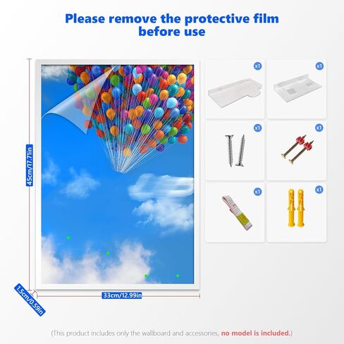 Display Wallboard Compatible with Lego 43217 "Up House - Movie-Themed Wall Mount with Cloud & Balloon Backdrop | Acrylic Stands Included | Space-Saving Display for House Collectors in Saudi Arabia