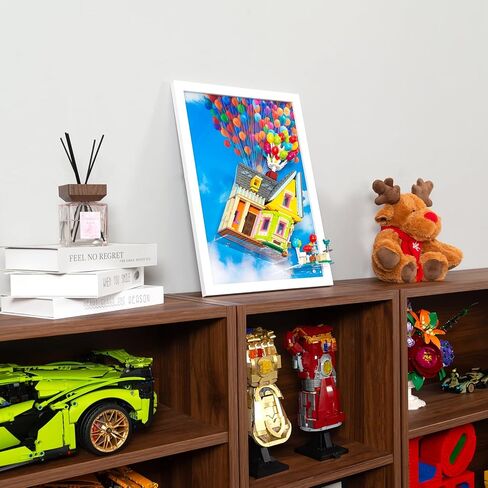 Display Wallboard Compatible with Lego 43217 "Up House - Movie-Themed Wall Mount with Cloud & Balloon Backdrop | Acrylic Stands Included | Space-Saving Display for House Collectors in Saudi Arabia