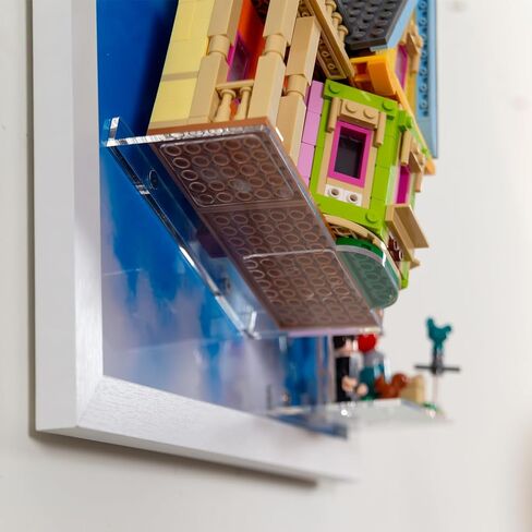 Display Wallboard Compatible with Lego 43217 "Up House - Movie-Themed Wall Mount with Cloud & Balloon Backdrop | Acrylic Stands Included | Space-Saving Display for House Collectors in Saudi Arabia
