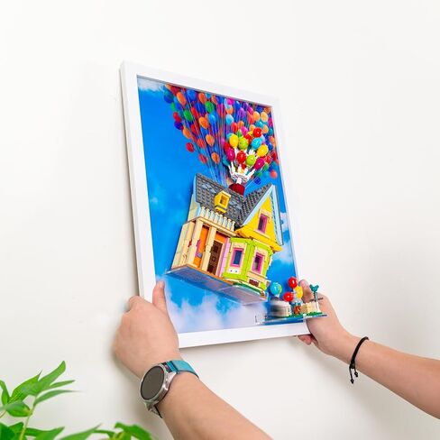 Display Wallboard Compatible with Lego 43217 "Up House - Movie-Themed Wall Mount with Cloud & Balloon Backdrop | Acrylic Stands Included | Space-Saving Display for House Collectors in Saudi Arabia