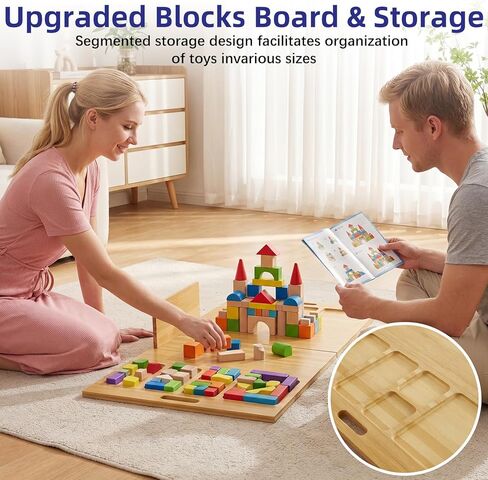 Building Baseplate Table with Storage Trays, Multi-Functional Sensory Play Table Compatible with LEGO Bricks, Large Activity Tray Board for Adults & Seniors in Saudi Arabia
