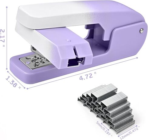 Swing-Arm Swivel Stapler, 360 Degree Rotate Desk Stapler with 1000 Staples, 20 Sheets Capacity, Jam Free, Booklet Staplers for School Office Home Supplies (Purple) in Saudi Arabia