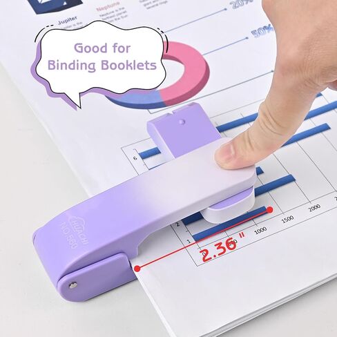 Swing-Arm Swivel Stapler, 360 Degree Rotate Desk Stapler with 1000 Staples, 20 Sheets Capacity, Jam Free, Booklet Staplers for School Office Home Supplies (Purple) in Saudi Arabia