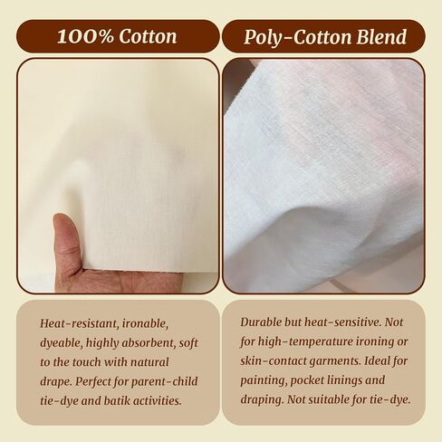 Q&J Fabric Co. 100% Cotton Fabric by The Yard 60'' Wide x 2 Yards, Natural Muslin Fabric Nearly Medium Weight Material for DIY Sewing Apparel Cloth, Quilting, Soft Embroidery Cloth, Garments (White) in Saudi Arabia