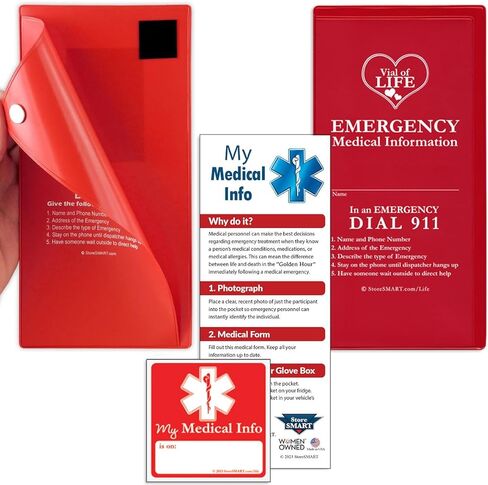 StoreSMART® - قارورة الحياة 5 عبوات - مغناطيسية سهلة الفتح - ظهر مغناطيسي - أحمر - VOLMCP502MB-R-5 in Saudi Arabia