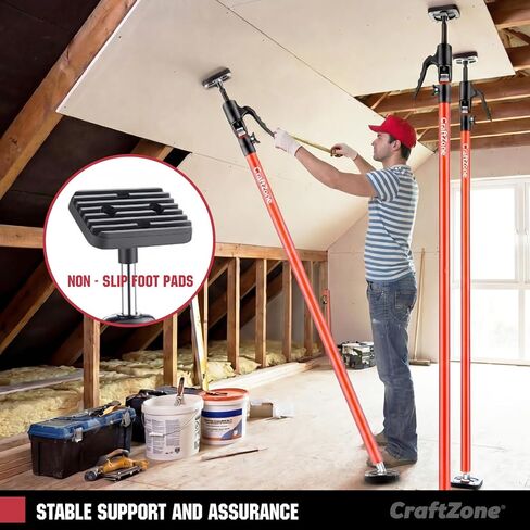 Cabinet Jacks for Installing Cabinets Heavy Duty Support Pole Drywall Lift Premium Dust Barrier Poles Telescopic Adjustable 2-Pack in Saudi Arabia