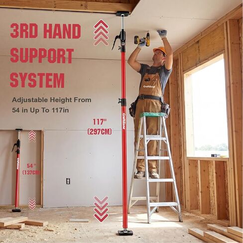 Cabinet Jacks for Installing Cabinets Heavy Duty Support Pole Drywall Lift Premium Dust Barrier Poles Telescopic Adjustable 2-Pack in Saudi Arabia