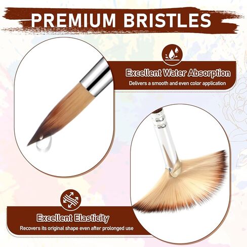 25pcs Paint Brush Set, Acrylic Paint Brushes, Professional Paintbrushes with Paints Spatula and Cloth Roll, Oil Paints Brushes for Acrylic Painting, Watercolor, Oil, Gouache(Wood) in Saudi Arabia