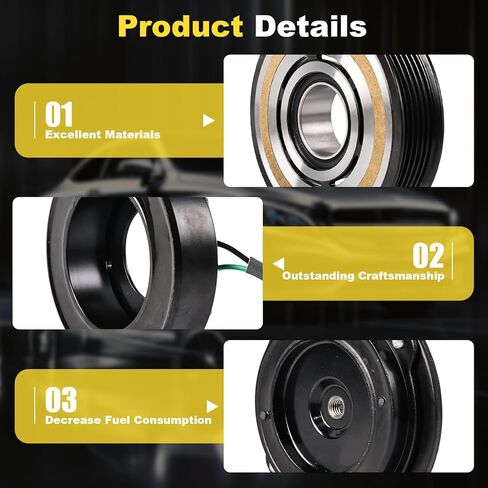 طقم قابض ضاغط التيار المتردد CO11357C متوافق مع 2013-2019 Ford Explorer وFlex وTaurus وPolice Interceptor Sedan وPolice Interceptor Utility وLincoln MKZ وMKS وMKT وContinental in Kuwait
