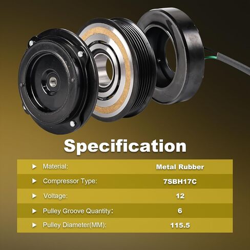 طقم قابض ضاغط التيار المتردد CO11357C متوافق مع 2013-2019 Ford Explorer وFlex وTaurus وPolice Interceptor Sedan وPolice Interceptor Utility وLincoln MKZ وMKS وMKT وContinental in Kuwait